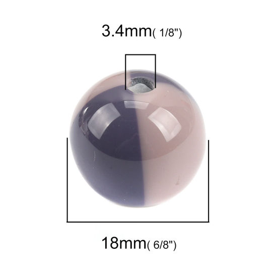 Picture of Resin Spacer Beads Round Blue Violet About 18mm Dia, Hole: Approx 3.4mm, 10 PCs