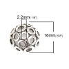 Picture of Zinc Based Alloy Beads Caps Round Antique Silver Color Filigree (Fit Beads Size: 16mm Dia.) 16mm Dia, 20 PCs