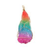 Picture of (Grade A) Crystal ( Natural ) Pendants Gold Plated Multicolor Irregular Wrapped 6cm x 2.3cm, 1 Piece