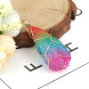 Picture of (Grade A) Crystal ( Natural ) Pendants Gold Plated Multicolor Irregular Wrapped 6cm x 2.3cm, 1 Piece