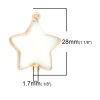 Picture of Abalone Shell Connectors Pentagram Star Gold Plated Creamy-White 28mm x 24mm, 1 Piece