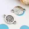 Bild von Zinklegierung Verbinder Rund Antiksilber Transparent Strass 22mm x 14mm, 10 Stück