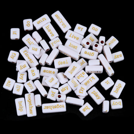 Immagine di Acrilato Perline Rettangolo Oro A Random Circa 24mm x 10mm - 12mm x 10mm, Foro: Circa 3.1mm, 50 Grammi (Circa 57-60 Pz)