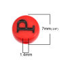 Picture of Acrylic Beads Flat Round At Random Mixed Multicolor Greek Alphabet Pattern About 7mm Dia., Hole: Approx 1.4mm, 200 PCs