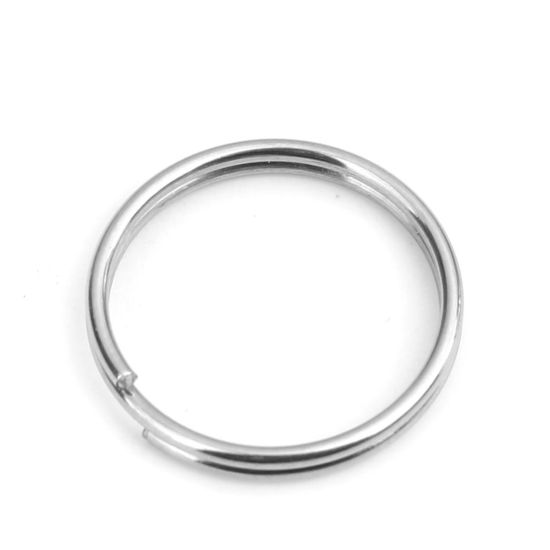 Picture of 1mm 304 Stainless Steel Open Jump Rings Findings Round Silver Tone 16mm Dia., 50 PCs