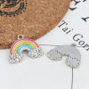 Picture of Zinc Based Alloy Charms Rainbow Silver Tone Multicolor Enamel 22mm x 17mm, 5 PCs