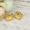 Picture of Zinc Based Alloy Spacer Beads Rhombus Matt Gold Filigree About 17mm x 14mm, Hole: Approx 1mm, 5 PCs