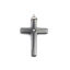 Picture of (Grade A) Hematite ( Natural ) Pendants Silver Tone Gunmetal Cross Clear Rhinestone 4.6cm x 3cm, 5 PCs