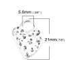 Imagen de Zamak Colgantes Charms Corazón Plata Antigua Punto 21mm x 16mm, 20 Unidades