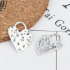Imagen de Zamak Colgantes Charms Corazón Plata Antigua Punto 21mm x 16mm, 20 Unidades