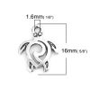 Picture of Zinc Based Alloy Charms Sea Turtle Animal Antique Silver Color Hollow 16mm x 12mm, 50 PCs