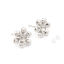 Picture of Brass Ear Post Stud Earrings Silver Tone Flower W/ Loop 12mm x 11mm, Post/ Wire Size: (20 gauge), 2 PCs