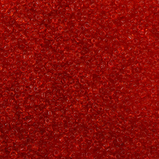 Image de Perles de Rocailles en Verre Rocailles Rondes Rouge 2mm x 2mm, Trou: Env. 0.5mm, 200 Grammes