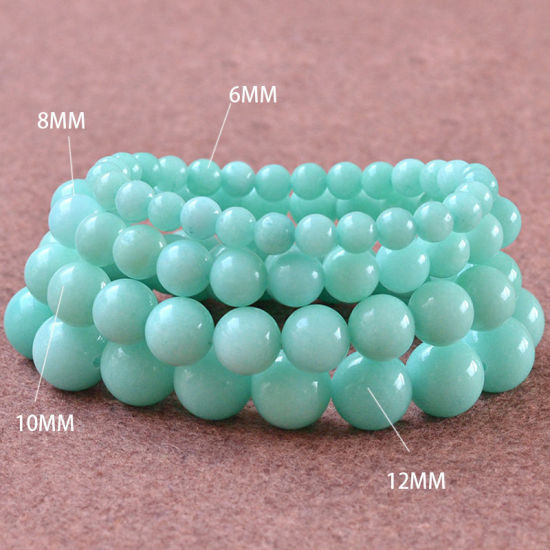 Picture of Natural Gemstone Elastic Dainty Bracelets Delicate Bracelets Beaded Bracelet Skyblue Round 21cm(8 2/8") long, 1 Piece