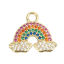Imagen de 1 Unidad Latón Colección Meteorológica Colgantes Arco Iris Chapado en Oro de 18K Micro Pave Multicolor Rhinestone 19mm x 17mm