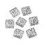 Immagine di Lega di Zinco Perline Rombo Argento Antico Filigrana Scolpisce Circa 22mm x 22mm, Foro:Circa 1.7mm, 10 Pz