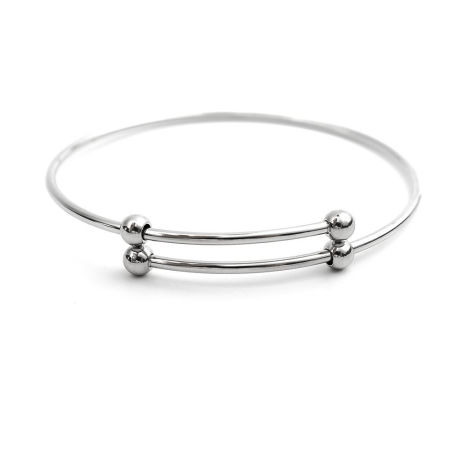 Image de Apprêts de Bracelets en 304 Acier Inoxydable Disque Argent Mat Réglable 21cm Long, 1 Pièce