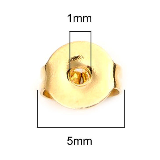 Picture of 304 Stainless Steel Ear Nuts Post Stopper Earring Findings Butterfly Animal Gold Plated 5mm x 4mm, 50 PCs