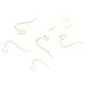 Picture of 304 Stainless Steel Ear Wire Hooks Earring Findings Gold Plated 21mm x 12mm, Post/ Wire Size: (21 gauge), 100 PCs