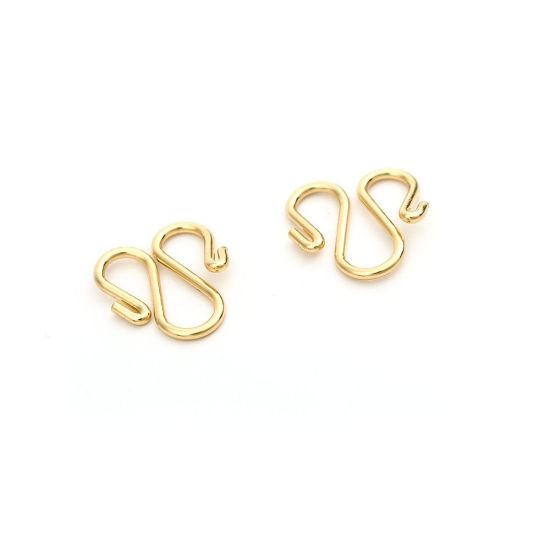 Picture of 304 Stainless Steel Clasps Gold Plated 13mm x 11mm, 10 PCs