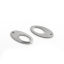 Picture of 304 Stainless Steel Charms Oval Silver Tone Hollow 22mm x 11mm, 10 PCs