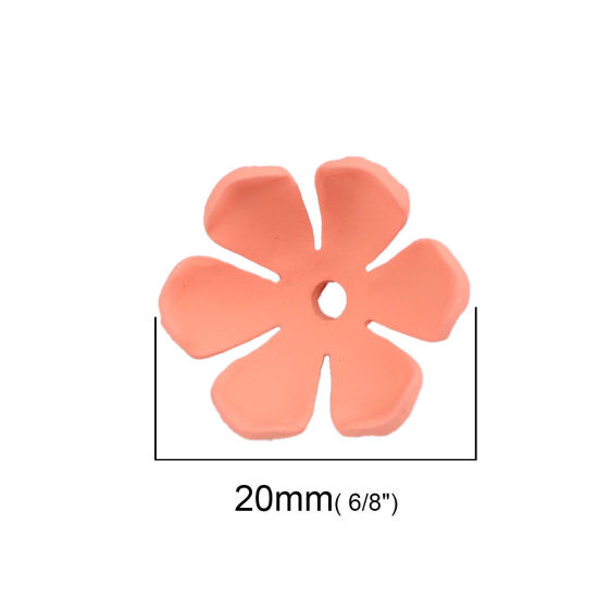 Image de Coupelles en Alliage de Zinc Fleur Orange (Convenable à Perle 20mm Dia.) 20mm x 17mm, 2 Pcs