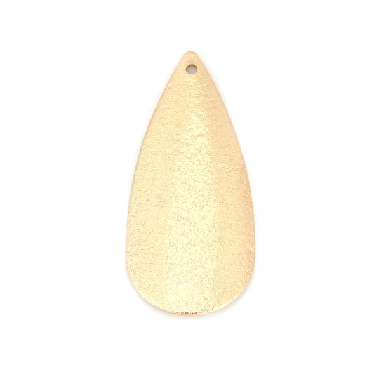 Изображение Латунь Подвески Позолоченный водяная капля Точка Стардаст 41мм x 19мм, 5 ШТ