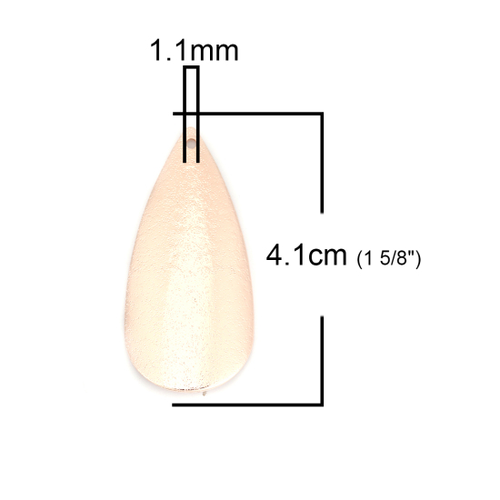 Изображение Латунь Подвески Розово-золотой водяная капля Точка Стардаст 41мм x 19мм, 5 ШТ