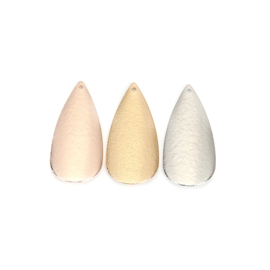 Изображение Латунь Подвески Розово-золотой водяная капля Точка Стардаст 41мм x 19мм, 5 ШТ