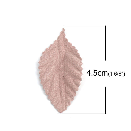 Picture of Fabric For DIY & Craft Peachy Beige Leaf 4.5cm x 2.4cm, 50 PCs