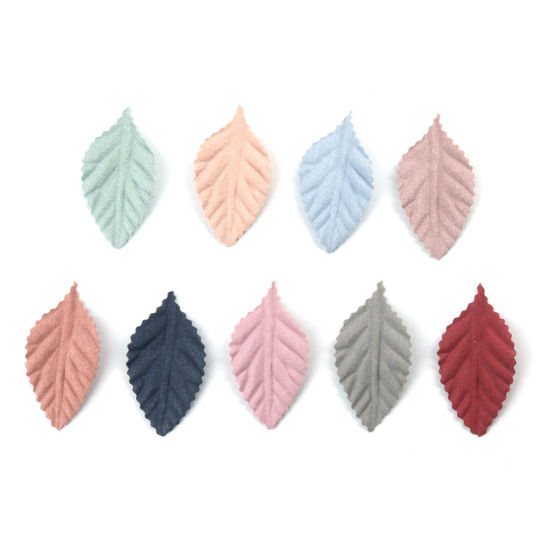 Picture of Fabric For DIY & Craft Korea Pink Leaf 4.5cm x 2.4cm, 50 PCs