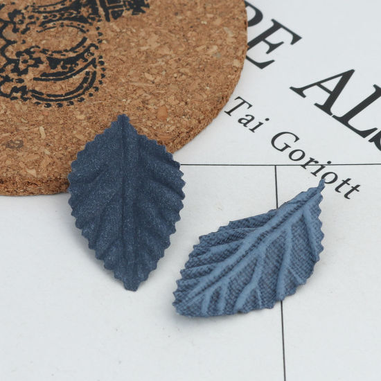Picture of Fabric For DIY & Craft Navy Blue Leaf 4.5cm x 2.4cm, 50 PCs