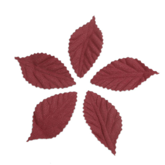 Picture of Fabric For DIY & Craft Fuchsia Leaf 4.5cm x 2.4cm, 50 PCs