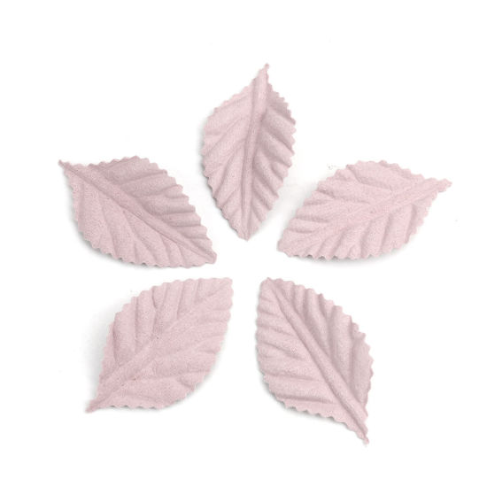 Picture of Fabric For DIY & Craft Pale Lilac Leaf 4.5cm x 2.4cm, 50 PCs