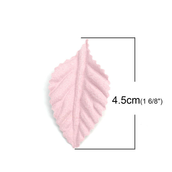 Picture of Fabric For DIY & Craft Pale Lilac Leaf 4.5cm x 2.4cm, 50 PCs