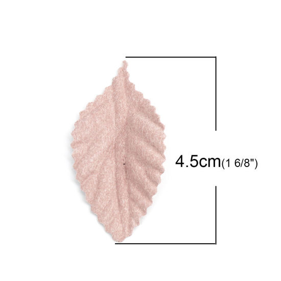 Picture of Fabric For DIY & Craft Light Beige Leaf 4.5cm x 2.4cm, 50 PCs