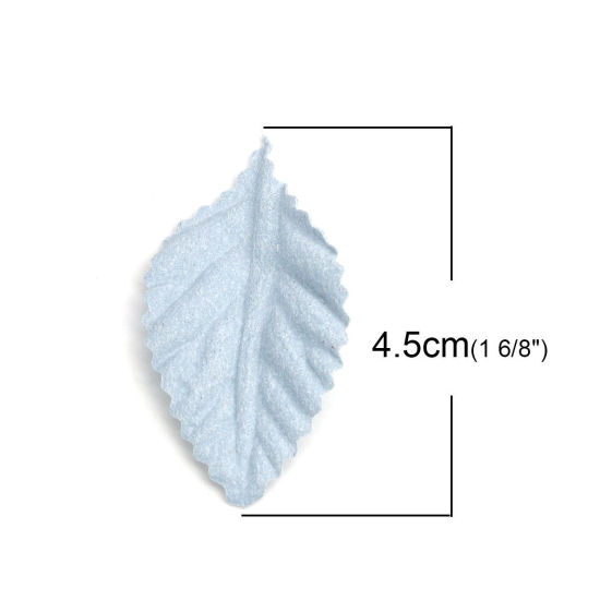 Изображение Ткань DIY ремесло Голубой Лист 4.5см x 2.4см, 50 ШТ