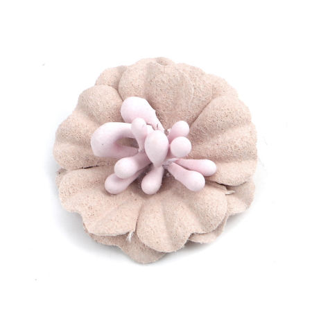 Imagen de Tejido DIY Artesanía Beige como melocotón Flor 24mm x 23mm, 10 Unidades