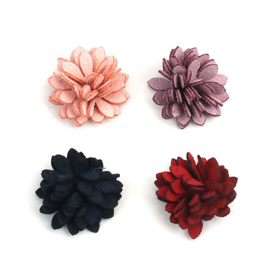 生地 DIY クラフト 紫 フラワー 22mm x 22mm、 20 個 の画像