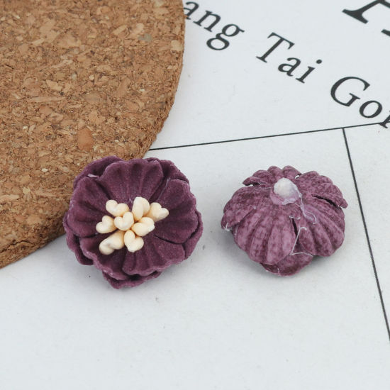 Bild von Stoff DIY & Handwerk Lila Blumen 16mm x 15mm, 10 Stück