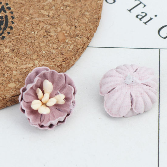 Bild von Stoff DIY & Handwerk Helllilac Blumen 16mm x 15mm, 10 Stück