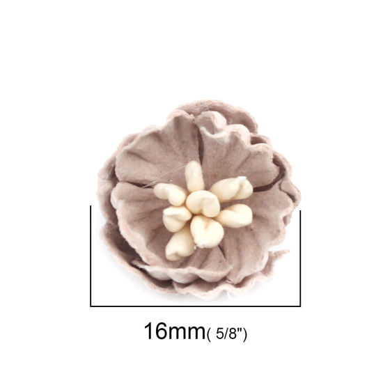 Picture of Fabric For DIY & Craft Peachy Beige Flower 16mm x 15mm, 10 PCs