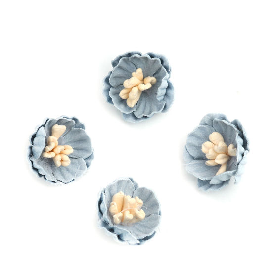 Bild von Stoff DIY & Handwerk Azurblau Blumen 16mm x 15mm, 10 Stück