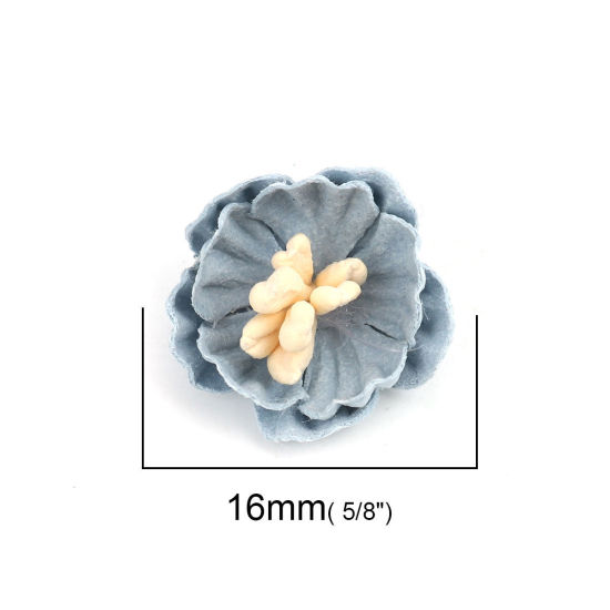 Bild von Stoff DIY & Handwerk Azurblau Blumen 16mm x 15mm, 10 Stück