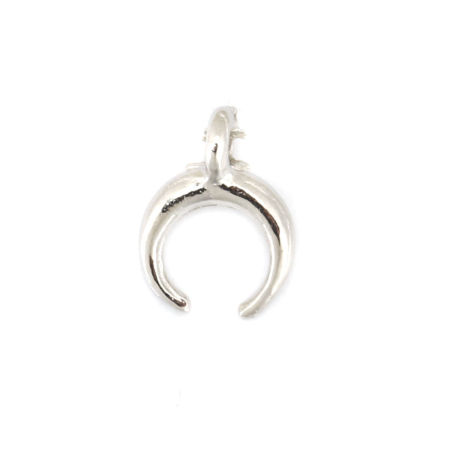 Zamak Galaxia Colgantes Charms Luna Creciente Tono de Plata 8mm x 6mm, 100 Unidades