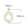 Picture of Zinc Based Alloy Connectors Drop 18K Real Gold Plated Branch Hollow 3.2cm x 2.3cm, 10 PCs