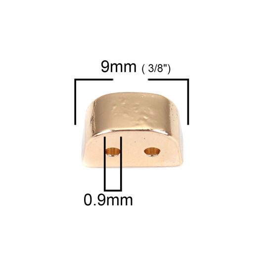 Изображение Цинковый Сплав Бусины Два отверстия Арка Позолоченный Около 9мм x 6мм, Отверстие:примерно 0.9мм, 10 ШТ