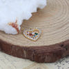 Picture of Brass Valentine's Day Charms Gold Plated Heart Hollow Multicolor Rhinestone 12mm x 11mm, 1 Piece