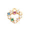 Immagine di Ottone San Valentino Charms Oro Placcato Cuore Filigrana Multicolore Strass 8mm x 8mm, 2 Pz