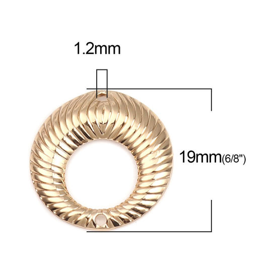 Bild von Messing Verbinder Rund Vergoldet Streifen Hohl 19mm D., 5 Stück